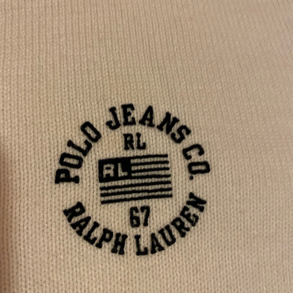 Polo Jeans Company white and navy sweater in size XL. NWOT - Picture 4 of 12